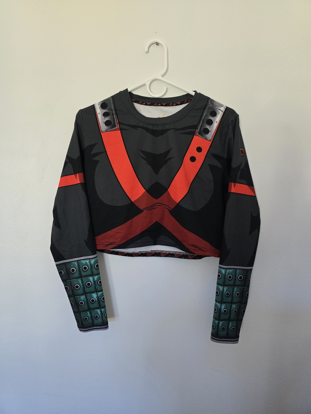 Just Saiyan Long-Sleeve Crop Top Katsuki Bakugou Shirt My Hero Academia